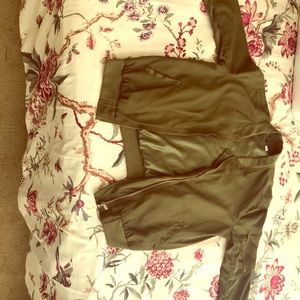 Blue Rain army green basic bomber jacket.